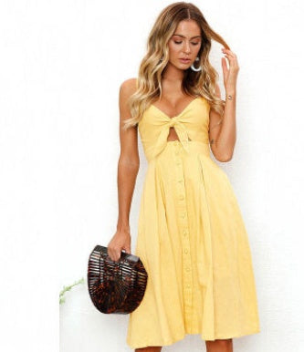 Cindely Summer Dresses Sleeveless Backless Strap