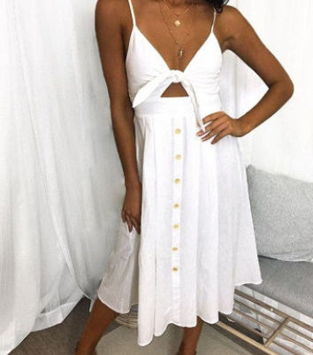 Cindely Summer Dresses Sleeveless Backless Strap