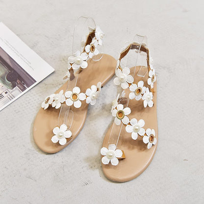 Cindely Plus Size Roman Flat Floral Pullover Slippers