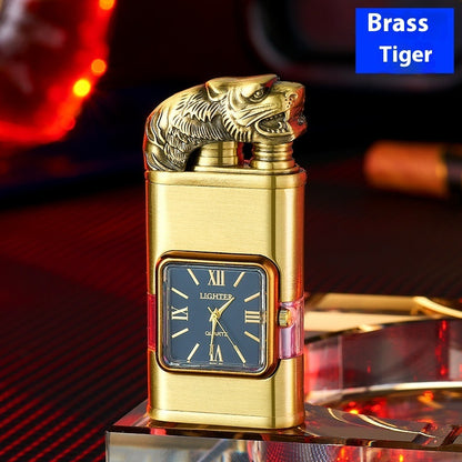 Windproof Lighter Vintage Watch Bezel Jet flame Torch