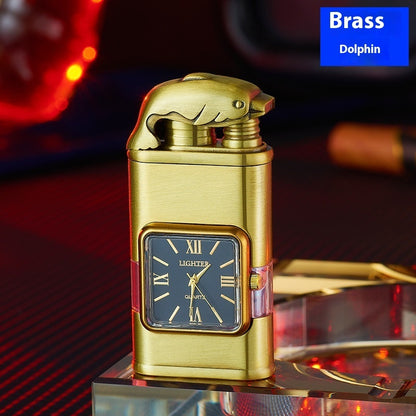 Windproof Lighter Vintage Watch Bezel Jet flame Torch